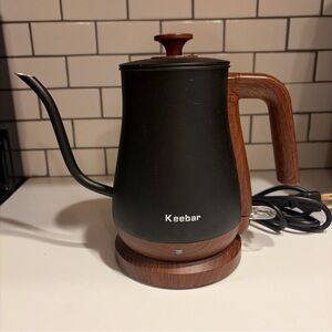 Keebar Gooseneck Electric Kettle - Stainless Steel Auto Shut Off/0.8 L Black